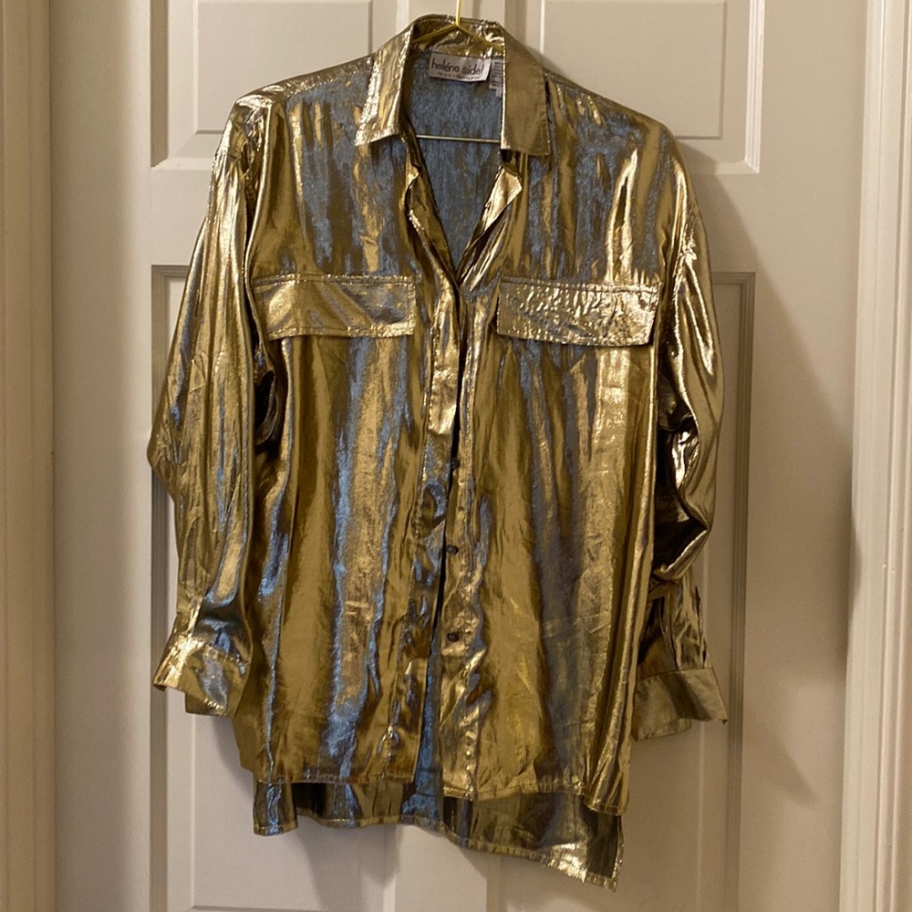 Helene Sidel Gold Metallic Shirt, P